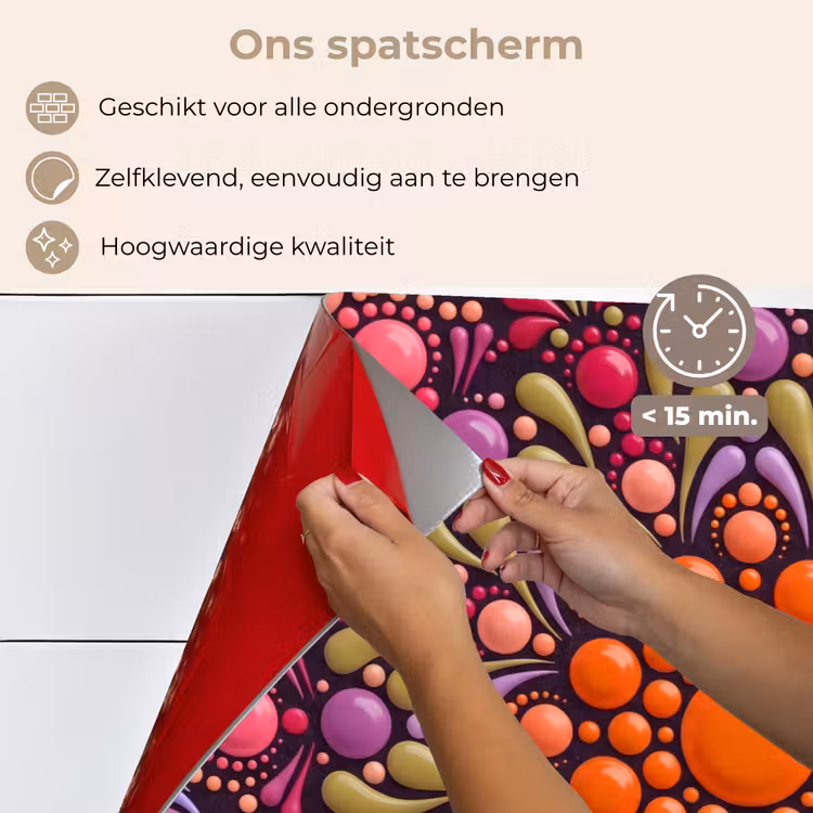 Patroon - Stippen - Abstract - Modern - Kleurrijk keuken achterwand spatscherm klein -spatscherm_NL