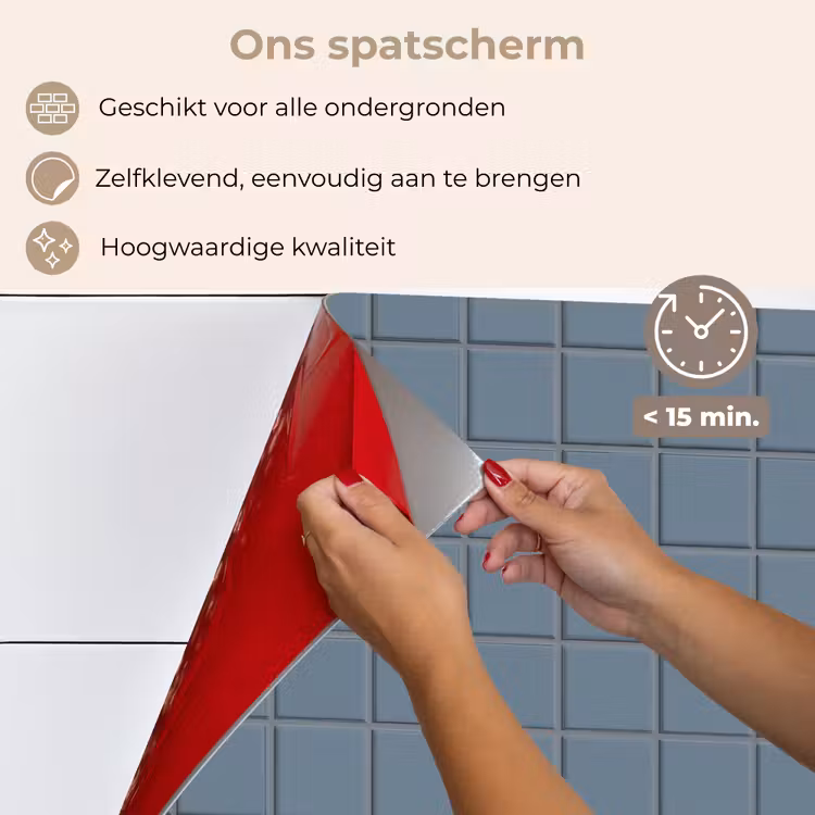 Patroon - Tegel - Blauwgrijs keuken achterwand spatscherm klein 900 -spatscherm_NL