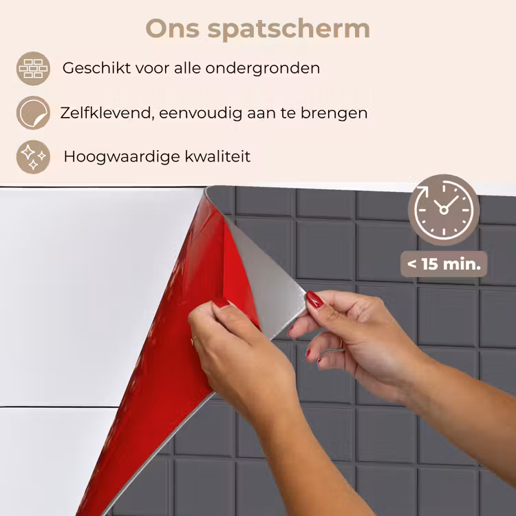 Patroon - Tegel - Grafiet - Grijs keuken achterwand spatscherm klein 900 -spatscherm_NL