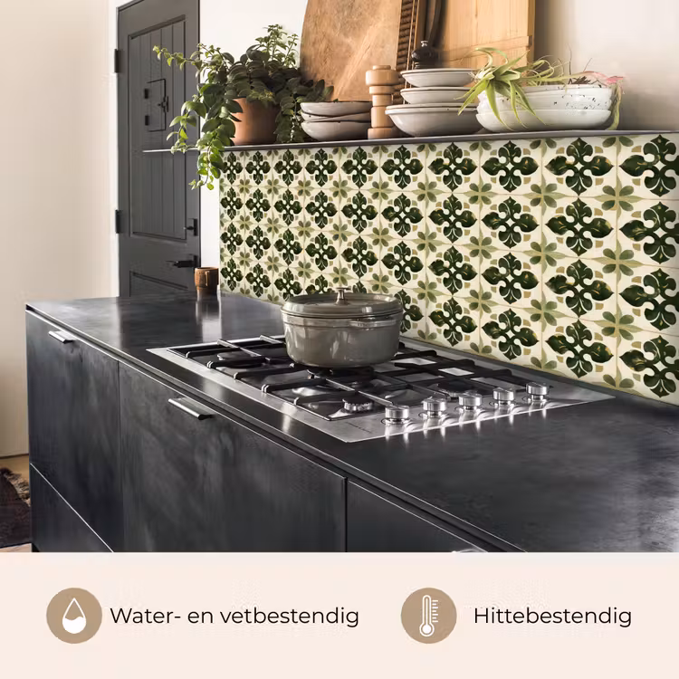 Patroon - Tegel - Groen keuken achterwand 2 middel 871 -usp_NL