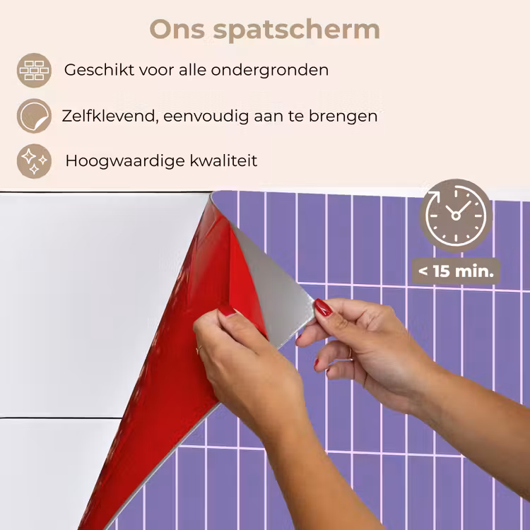 Patroon - Tegel - Lila keuken achterwand spatscherm klein 900 -spatscherm_NL