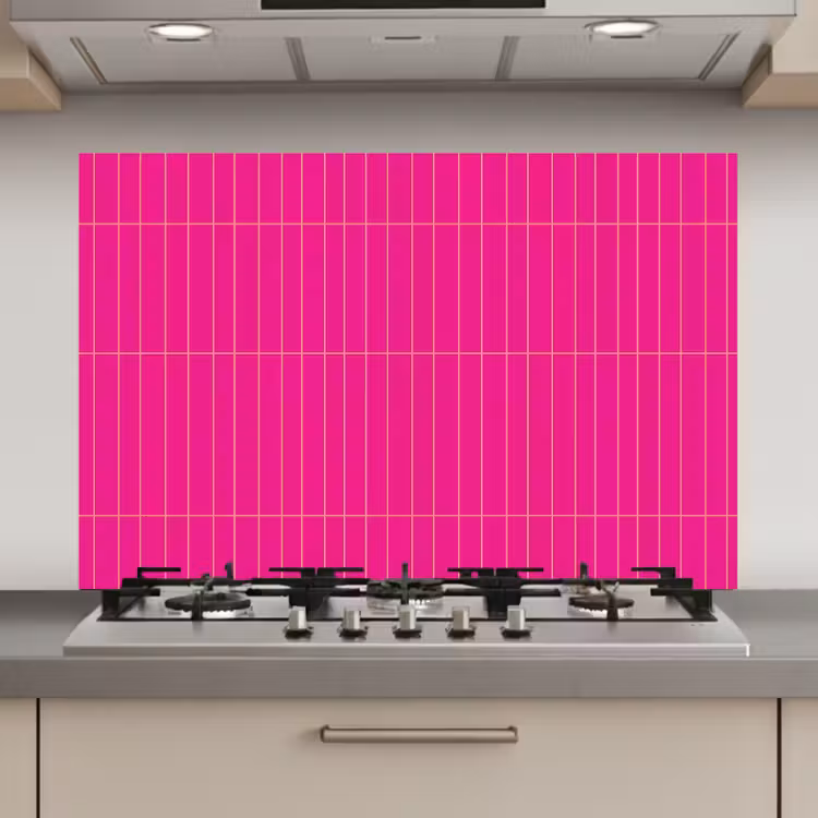 Patroon - Tegel - Magenta - Roze keuken achterwand spatscherm klein 900 -3d_website