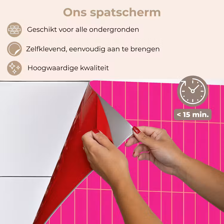 Patroon - Tegel - Magenta - Roze keuken achterwand spatscherm klein 900 -spatscherm_NL