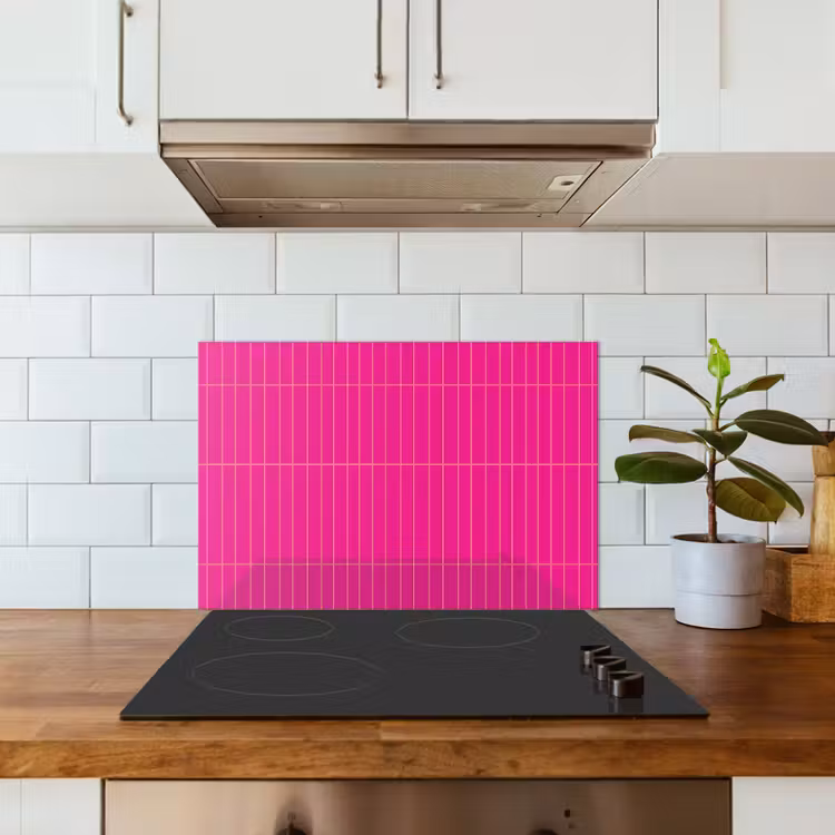 Patroon - Tegel - Magenta - Roze keuken achterwand spatscherm klein 900 -sfeer2