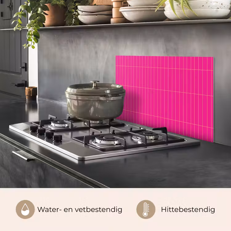 Patroon - Tegel - Magenta - Roze keuken achterwand spatscherm klein 900 -usp_NL
