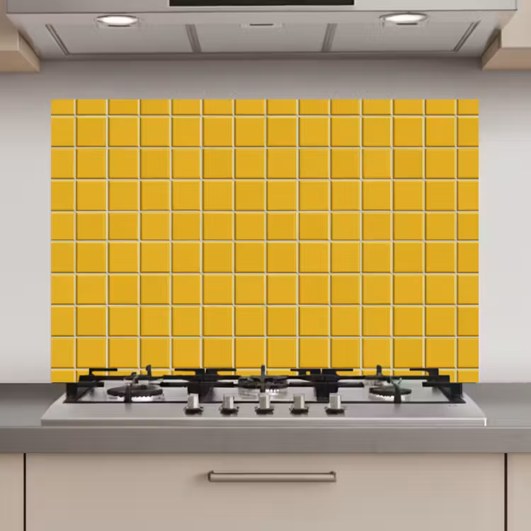 Patroon - Tegel - Okergeel keuken achterwand spatscherm klein 900 -3d_website