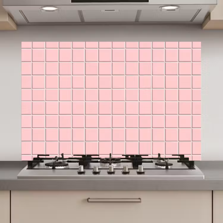 Patroon - Tegel - Pastelroze keuken achterwand spatscherm klein 900 -3d_website