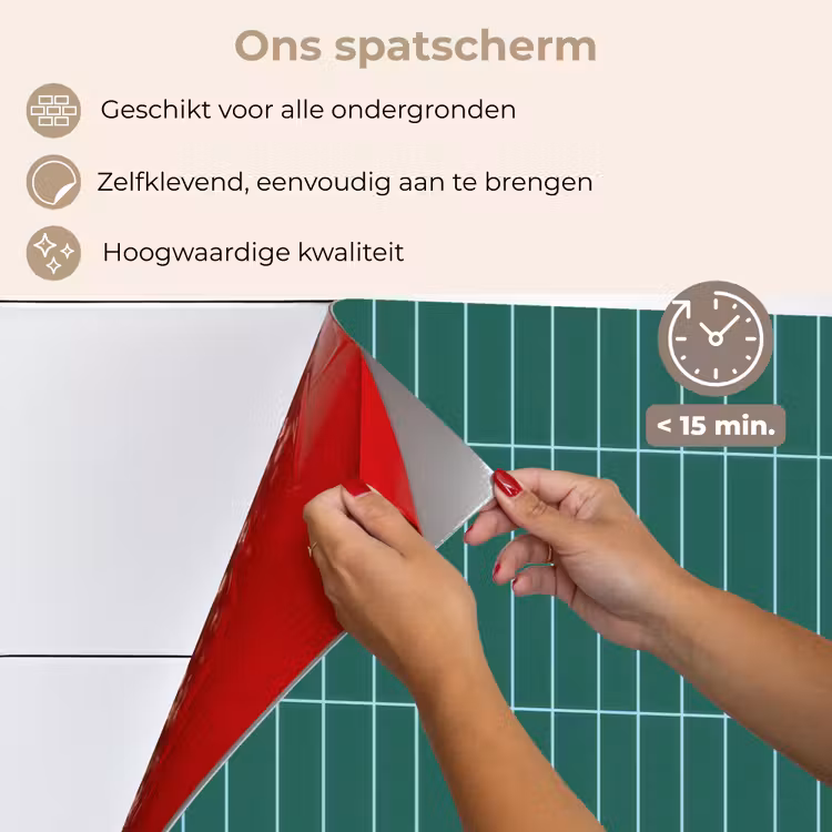 Patroon - Tegel - Saliegroen keuken achterwand spatscherm klein 900 -spatscherm_NL