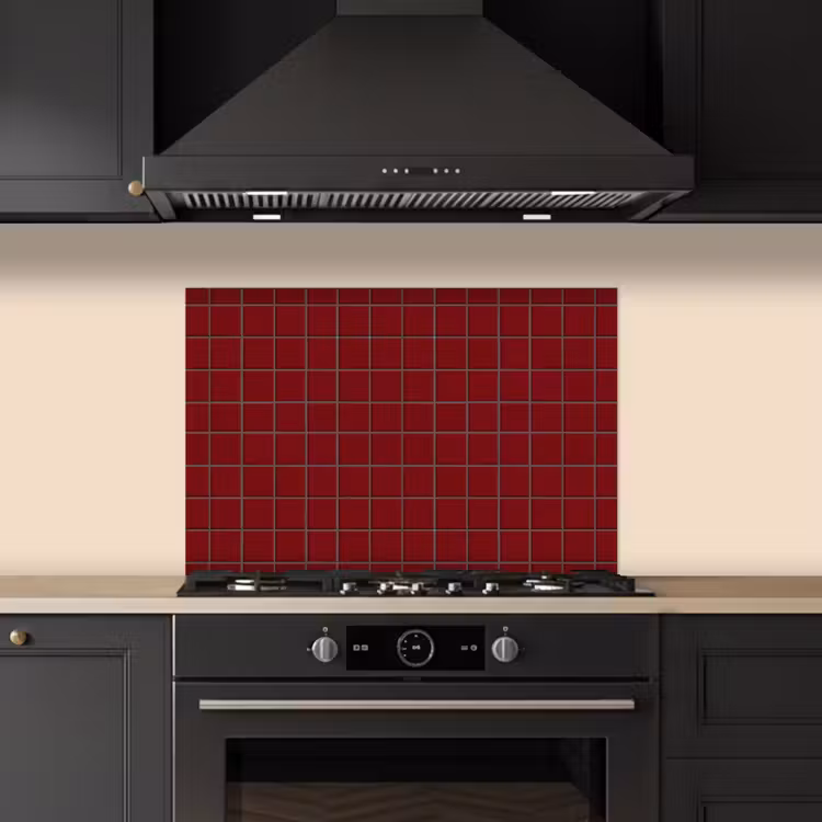 Patroon - Tegels - Burgundy keuken achterwand spatscherm klein 900 -sfeer1