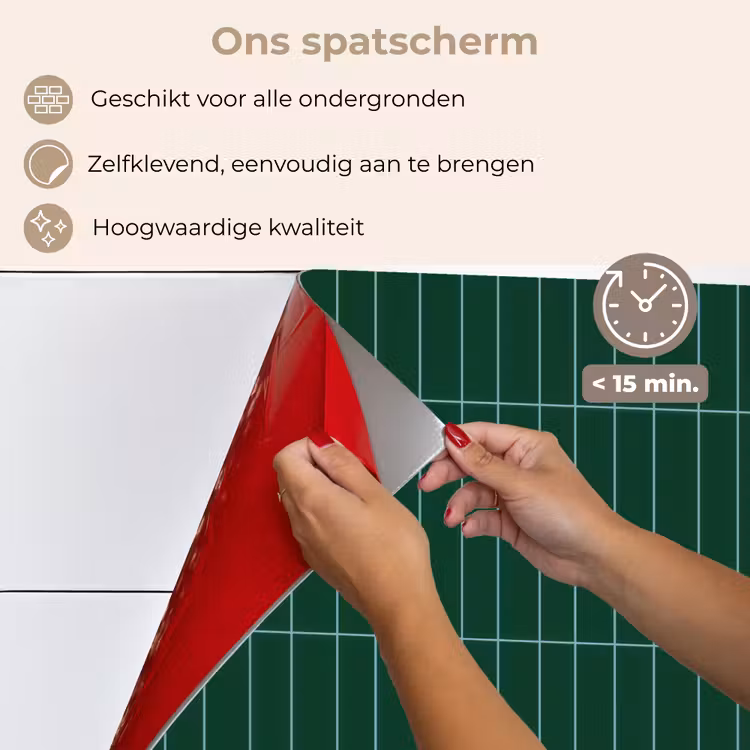 Patroon - Tegels - Donkergroen keuken achterwand spatscherm klein 900 -spatscherm_NL