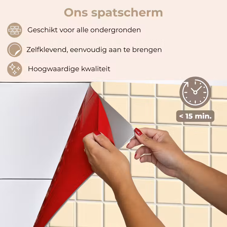 Patroon - Tegels - Gebroken - Wit keuken achterwand spatscherm klein 900 -spatscherm_NL