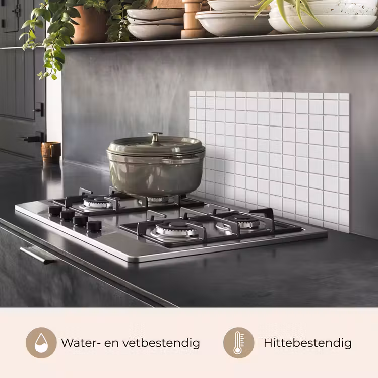 Patroon - Tegels - Grijs - Wit keuken achterwand spatscherm klein 900 -usp_NL