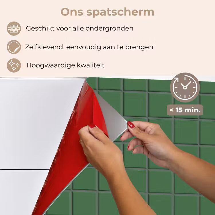 Patroon - Tegels - Groen keuken achterwand spatscherm klein 900 -spatscherm_NL