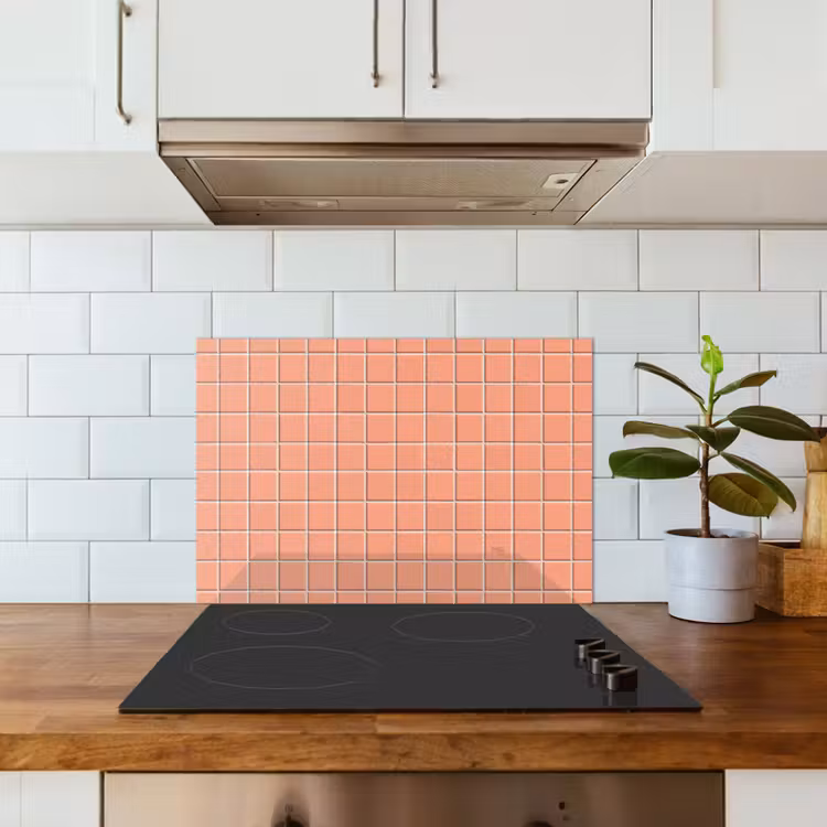 Patroon - Tegels - Perzik keuken achterwand spatscherm klein 900 -sfeer2