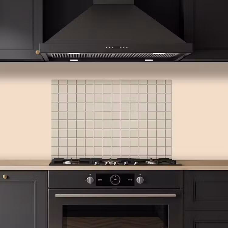 Patroon - Tegels - Taupe keuken achterwand spatscherm klein 900 -sfeer1