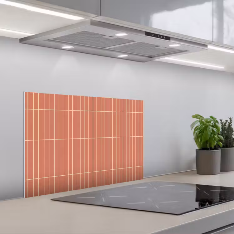 Patroon - Tegels - Terracotta keuken achterwand spatscherm klein 900 -3d_schuin