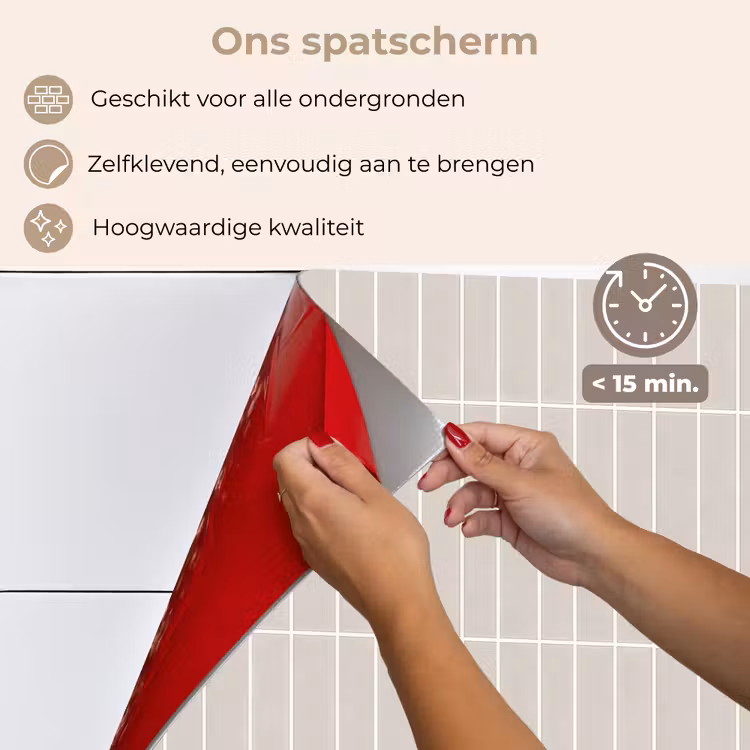 Patroon - Tegels - Zand keuken achterwand spatscherm klein 900 -spatscherm_NL