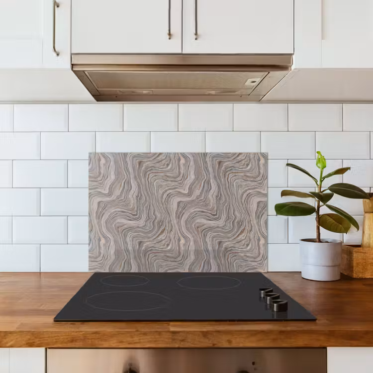 Patroon - Textuur - Grijs keuken achterwand spatscherm klein 900 -sfeer2