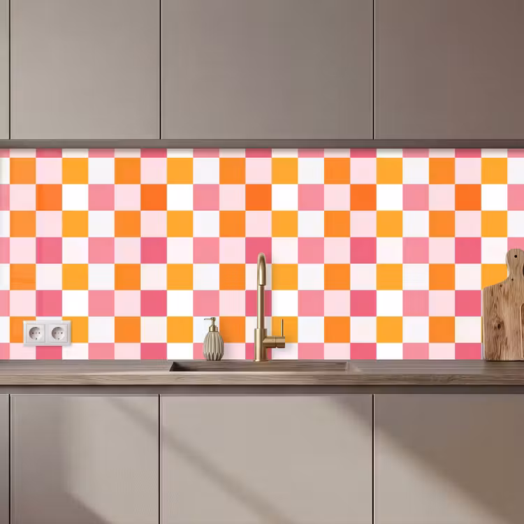 Patroon - Vierkant - Roze keuken achterwand 2 middel 871 zz_3dshopping