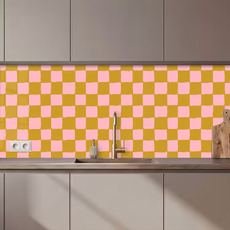 Patroon - Vierkant - Roze keuken achterwand 2 middel 871 zz_3dshopping