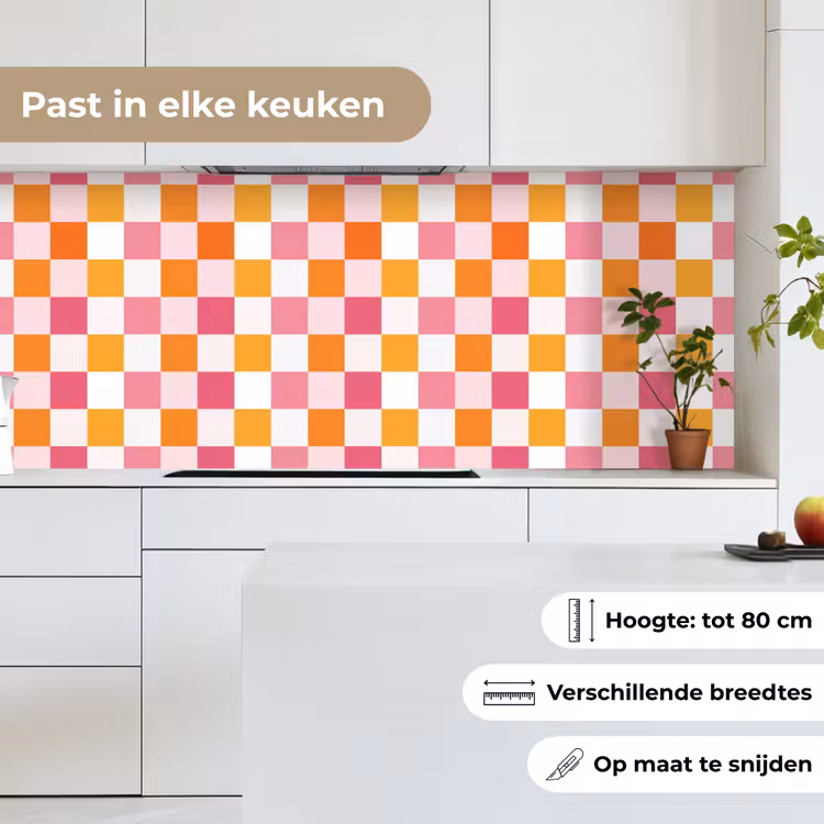 Patroon - Vierkant - Roze keuken achterwand 2 middel 871 -sfeer4_NL