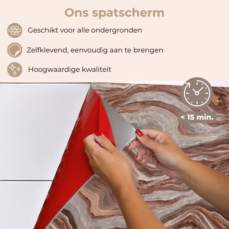 Patroon - Zandsteen - Travertijn keuken achterwand spatscherm klein 900 -spatscherm_NL