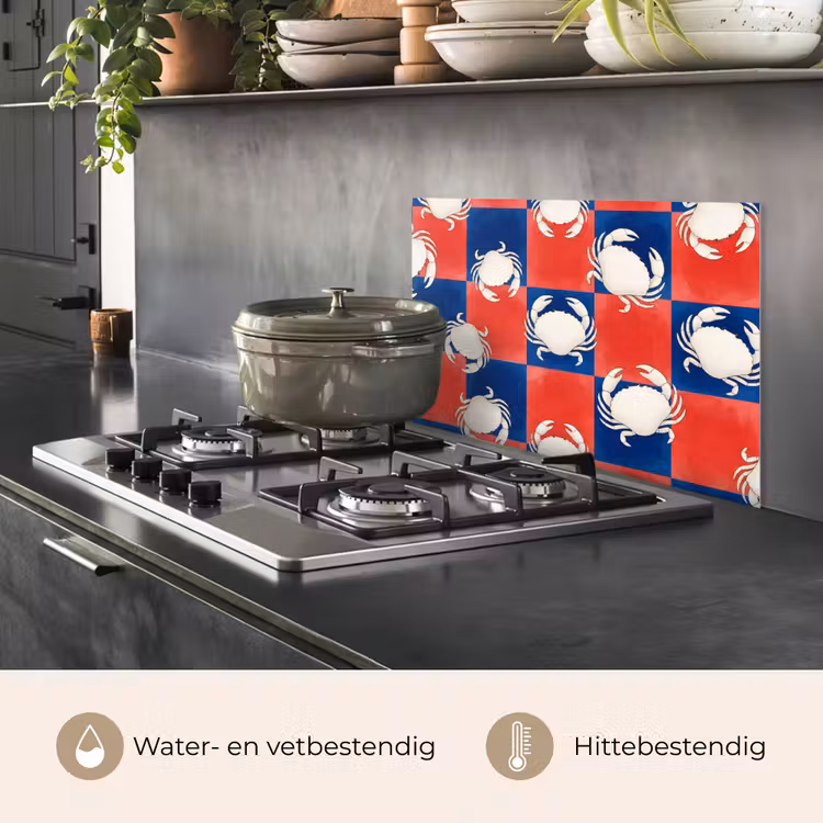 Patroon - Zeeleven - Rood - Blauw - Abstract keuken achterwand spatscherm klein -usp_NL