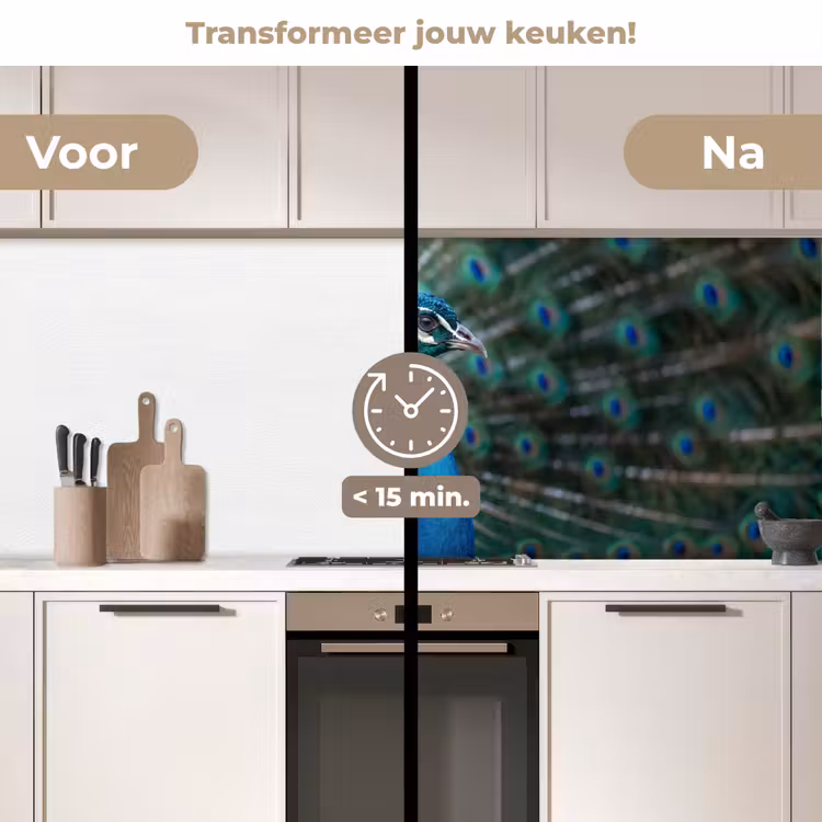 Pauw - Veren - Blauw keuken achterwand 2 middel -voor-na2_NL
