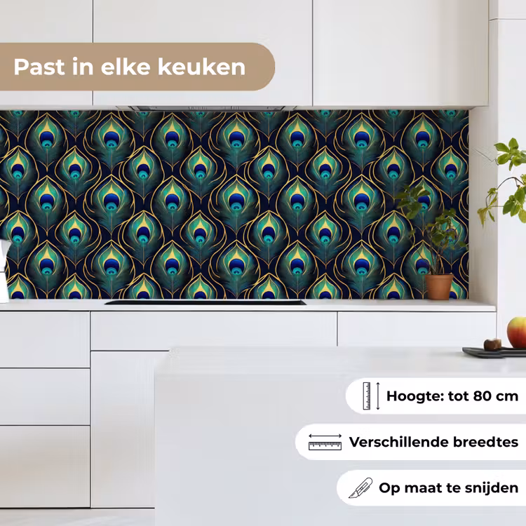 Pauw - Veren - Groen keuken achterwand 2 middel 871 -sfeer4_NL