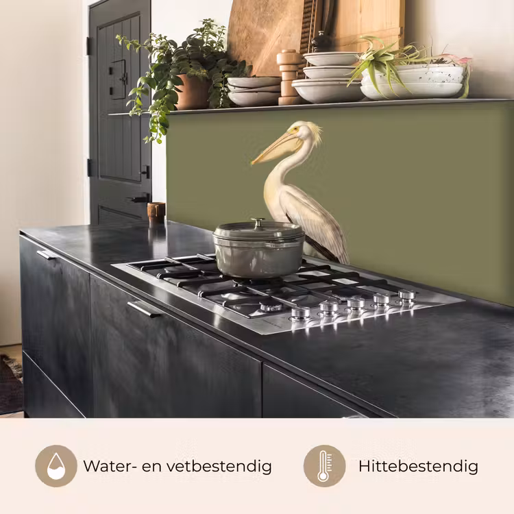 Pelikaan - Wit - Vogel - Klassiek - Natuur keuken achterwand 2 middel -usp_NL
