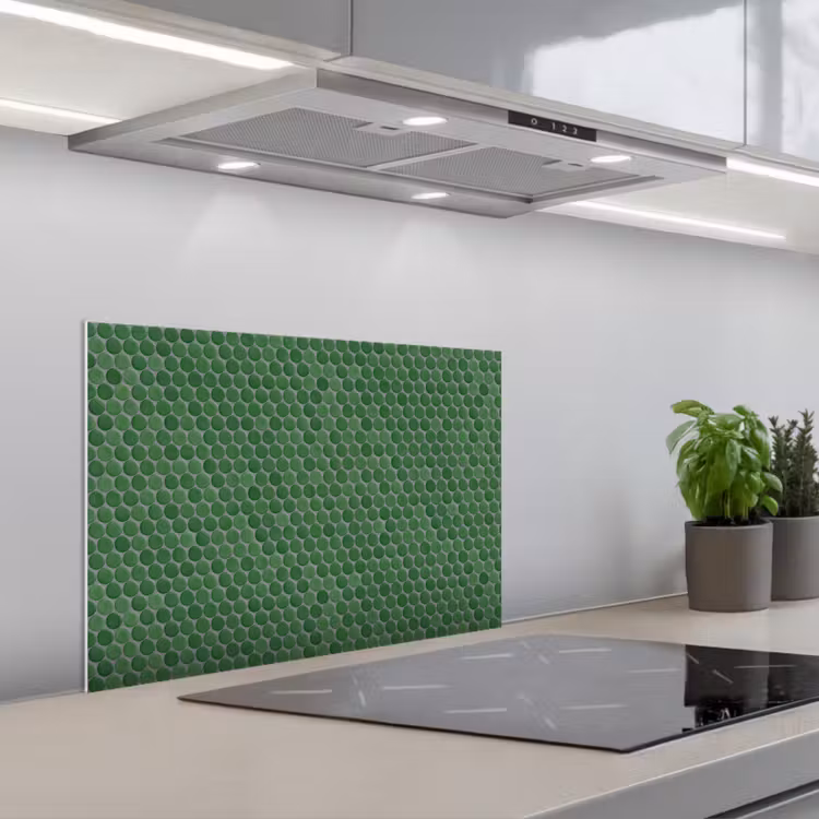 Penny - Mozaïek - Bosgroen - Green keuken achterwand spatscherm klein 900 -3d_schuin