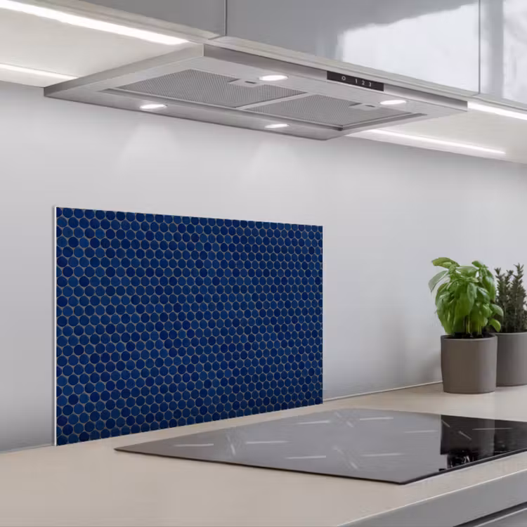Penny - Mozaïek - Donkerblauw keuken achterwand spatscherm klein 900 -3d_schuin