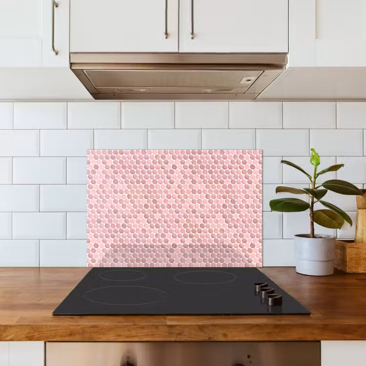 Penny - Mozaïek - Lichtroze keuken achterwand spatscherm klein 900 -sfeer2