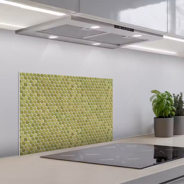 Penny - Mozaïek - Olijfgroen keuken achterwand spatscherm klein 900 -3d_schuin
