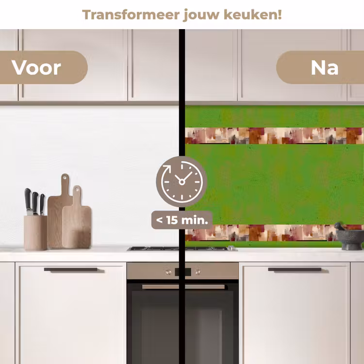 Penseelstrepen - Herfstsymfonie - Bordeauxrood keuken achterwand 2 middel 871 -voor-na2_NL
