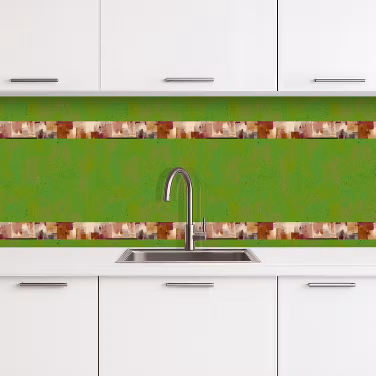 Penseelstrepen - Herfstsymfonie - Bordeauxrood keuken achterwand 2 middel 871 -3d