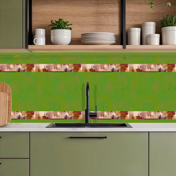 Penseelstrepen - Herfstsymfonie - Bordeauxrood keuken achterwand 2 middel 871 -sfeer3