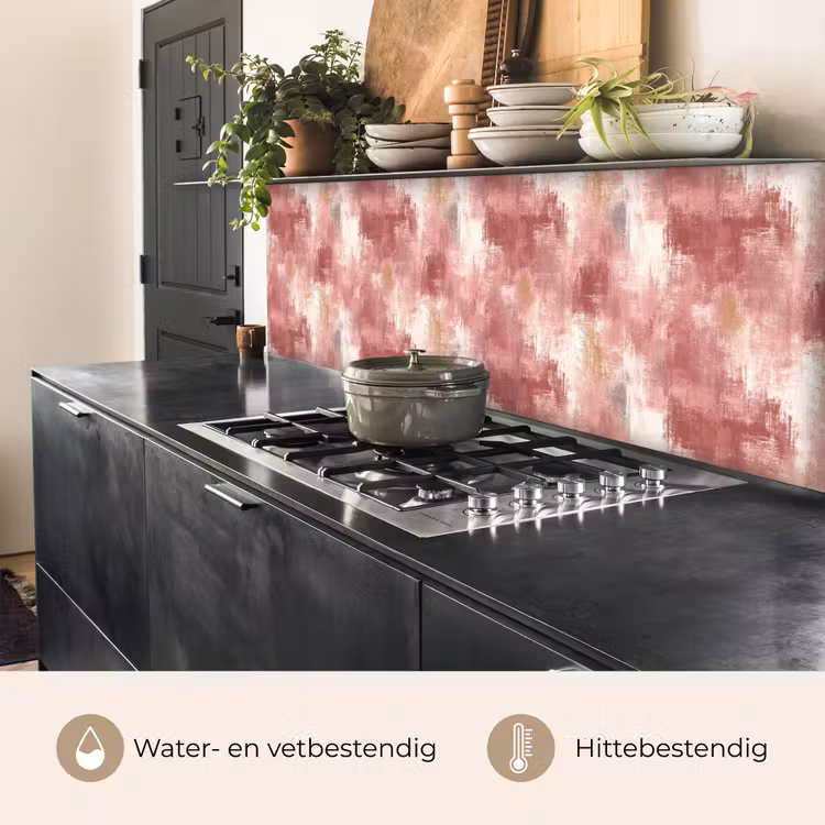 Penseelstrepen - Verweerd - Roze keuken achterwand 2 middel 871 -usp_NL