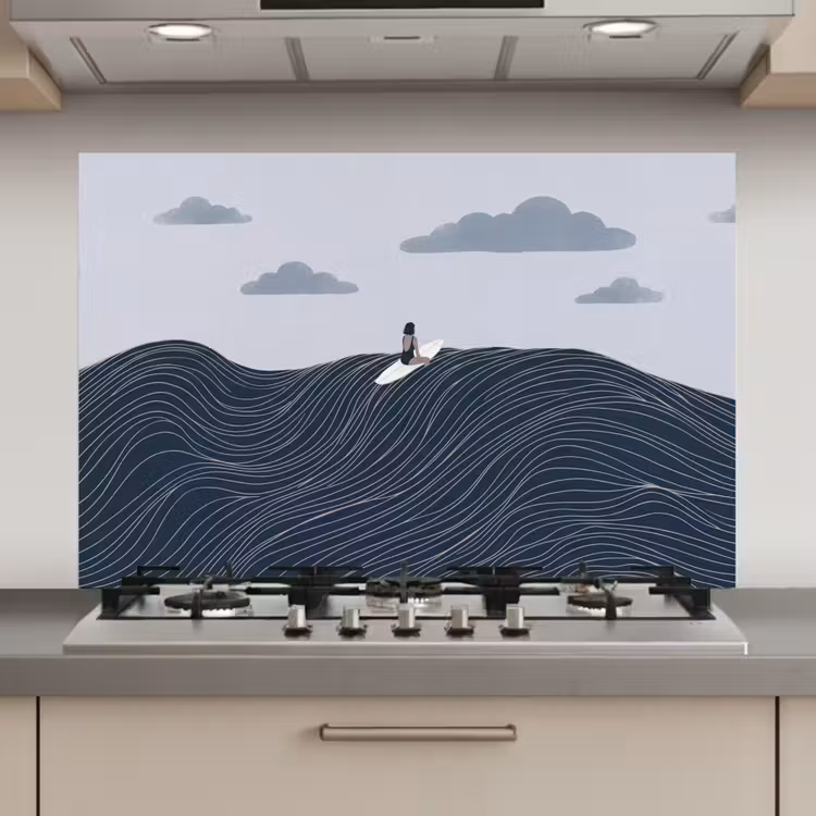 Persoon - Surfen - Oceaan - Natuur - Modern keuken achterwand spatscherm klein -3d_website