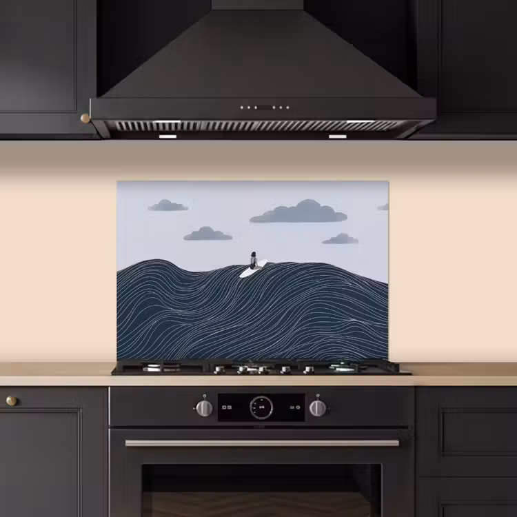 Persoon - Surfen - Oceaan - Natuur - Modern keuken achterwand spatscherm klein -sfeer1