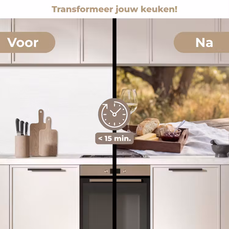 Picknick - Wijn - Kaasplankje keuken achterwand 2 middel -voor-na2_NL
