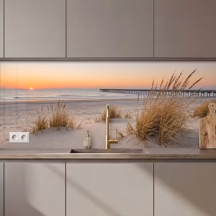 Pier - Zonsondergang - Strand keuken achterwand 2 middel zz_3dshopping