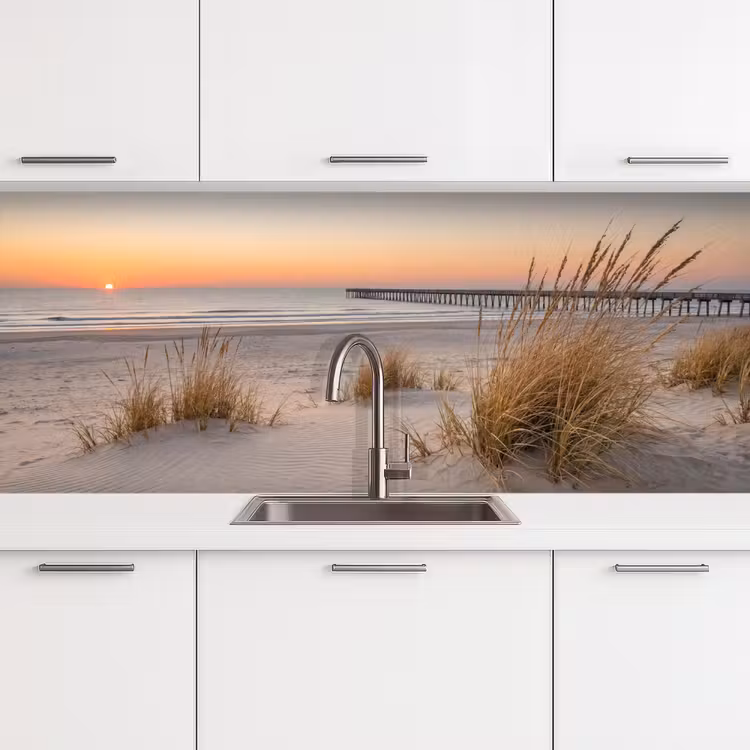 Pier - Zonsondergang - Strand keuken achterwand 2 middel -3d