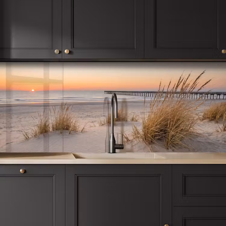 Pier - Zonsondergang - Strand keuken achterwand 2 middel -sfeer1