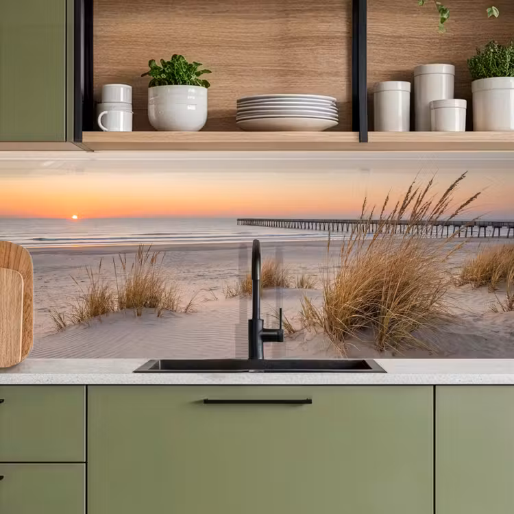 Pier - Zonsondergang - Strand keuken achterwand 2 middel -sfeer3