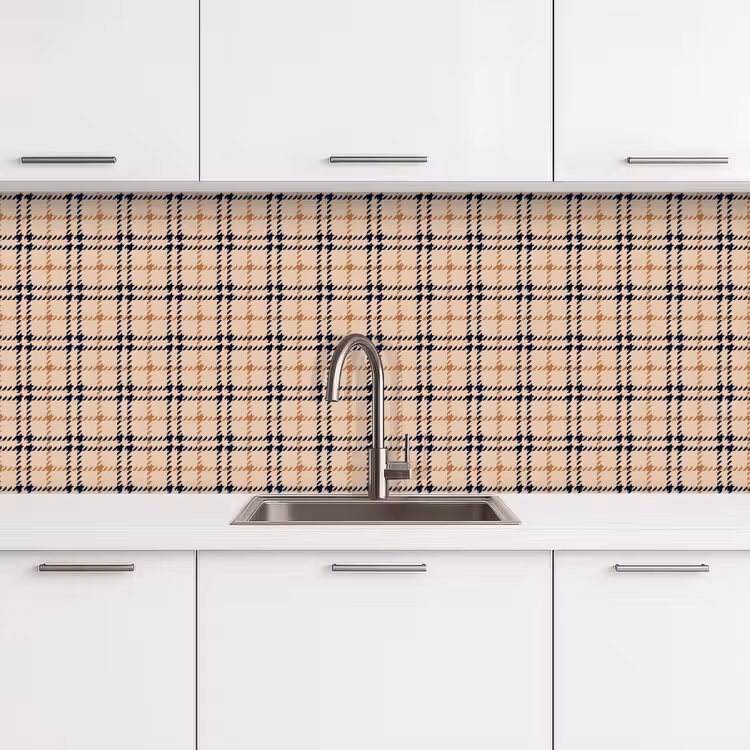 Plaid - Patroon - Beige - Zwart keuken achterwand 2 middel 871 -3d