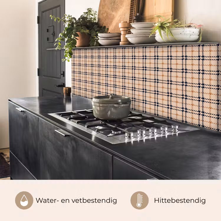 Plaid - Patroon - Beige - Zwart keuken achterwand 2 middel 871 -usp_NL