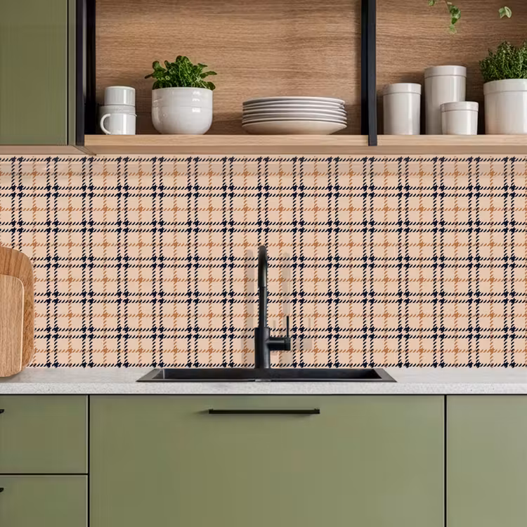 Plaid - Patroon - Beige - Zwart keuken achterwand 2 middel 871 -sfeer3