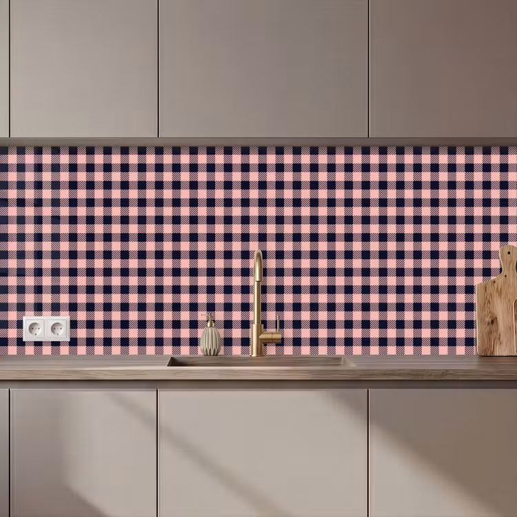 Plaid - Patroon - Roze - Zwart keuken achterwand 2 middel 871 zz_3dshopping