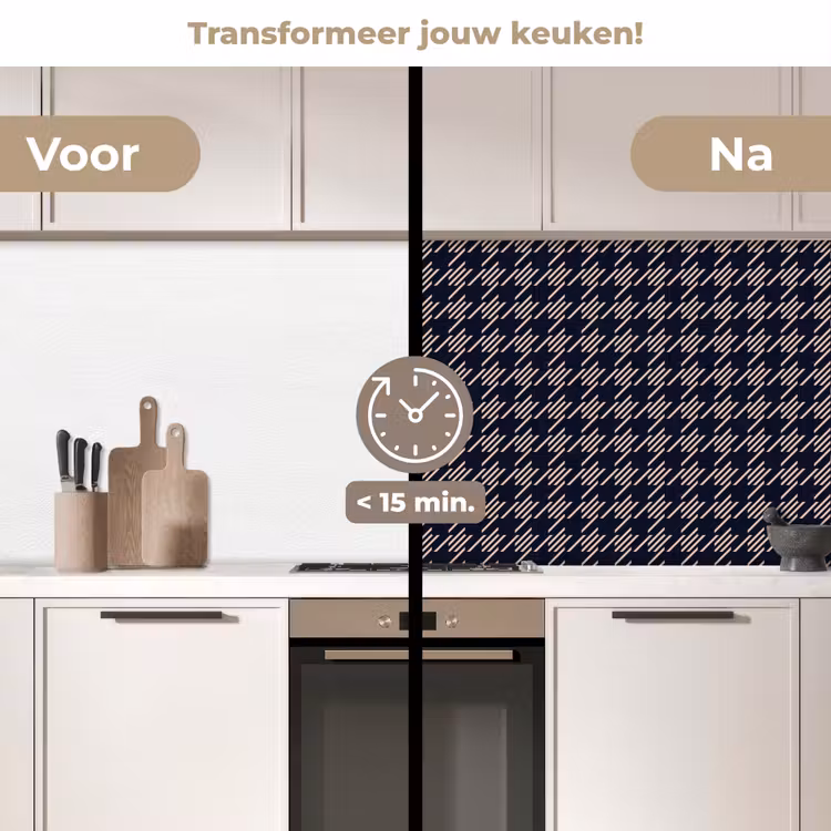 Plaid - Patroon - Ruit - Blauw keuken achterwand 2 middel 871 -voor-na2_NL